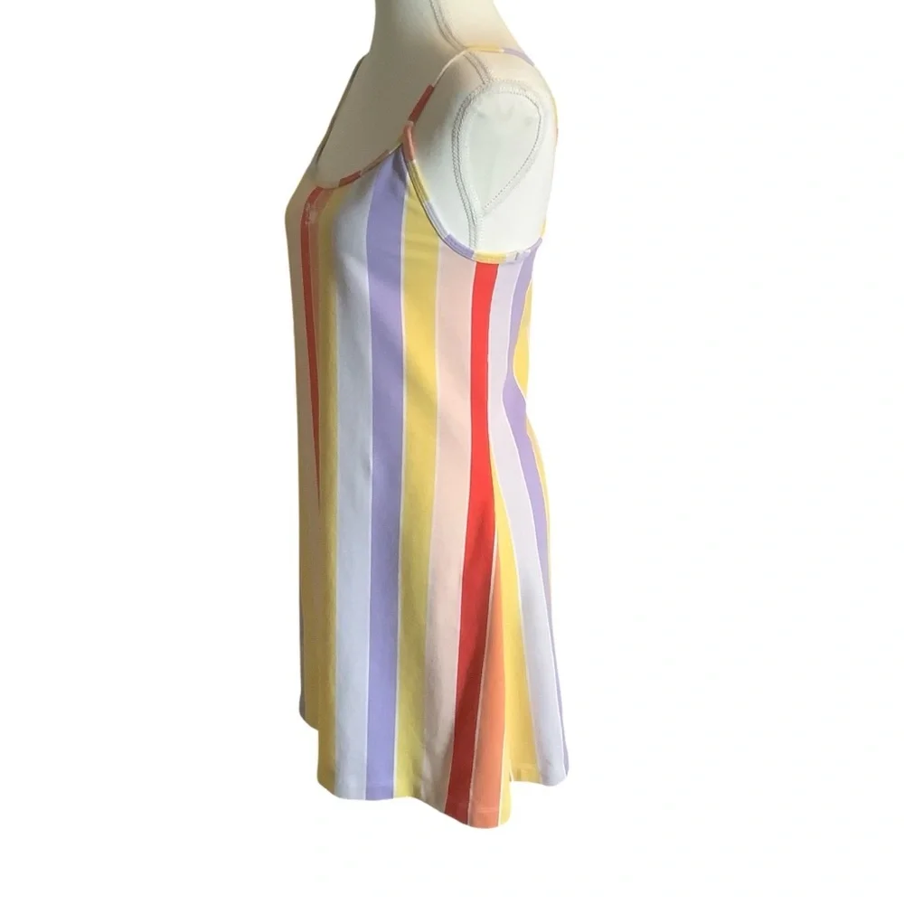 NIKE RETRO RAINBOW STRIPE MINI DRESS WITH EMBROIDERED LOGO/ Size L - Picture 3 of 13